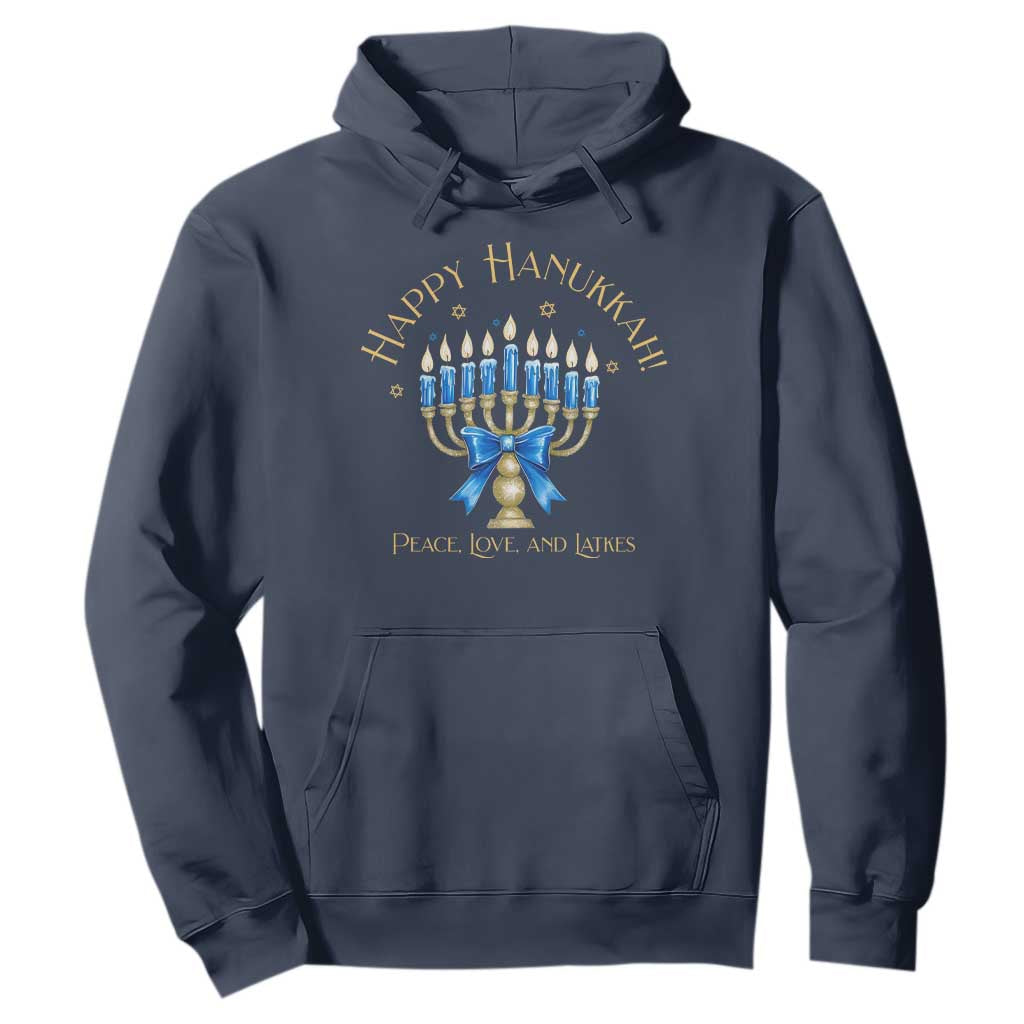 Happy Hanukkah Hoodie Jewish Menorah Coquette Bow - African Pride