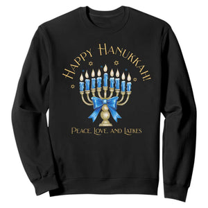 Happy Hanukkah Sweatshirt Jewish Menorah Coquette Bow - African Pride