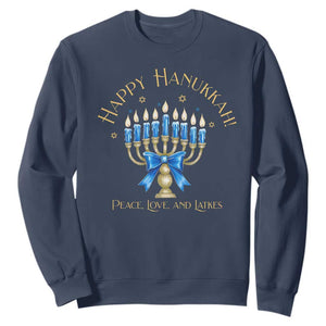 Happy Hanukkah Sweatshirt Jewish Menorah Coquette Bow - African Pride