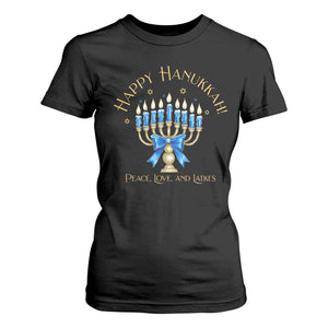 Happy Hanukkah T Shirt For Women Jewish Menorah Coquette Bow - African Pride