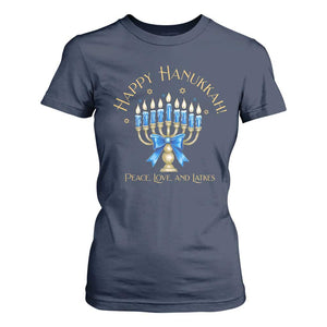 Happy Hanukkah T Shirt For Women Jewish Menorah Coquette Bow - African Pride