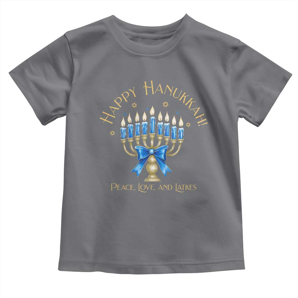 Happy Hanukkah Toddler T Shirt Jewish Menorah Coquette Bow - African Pride