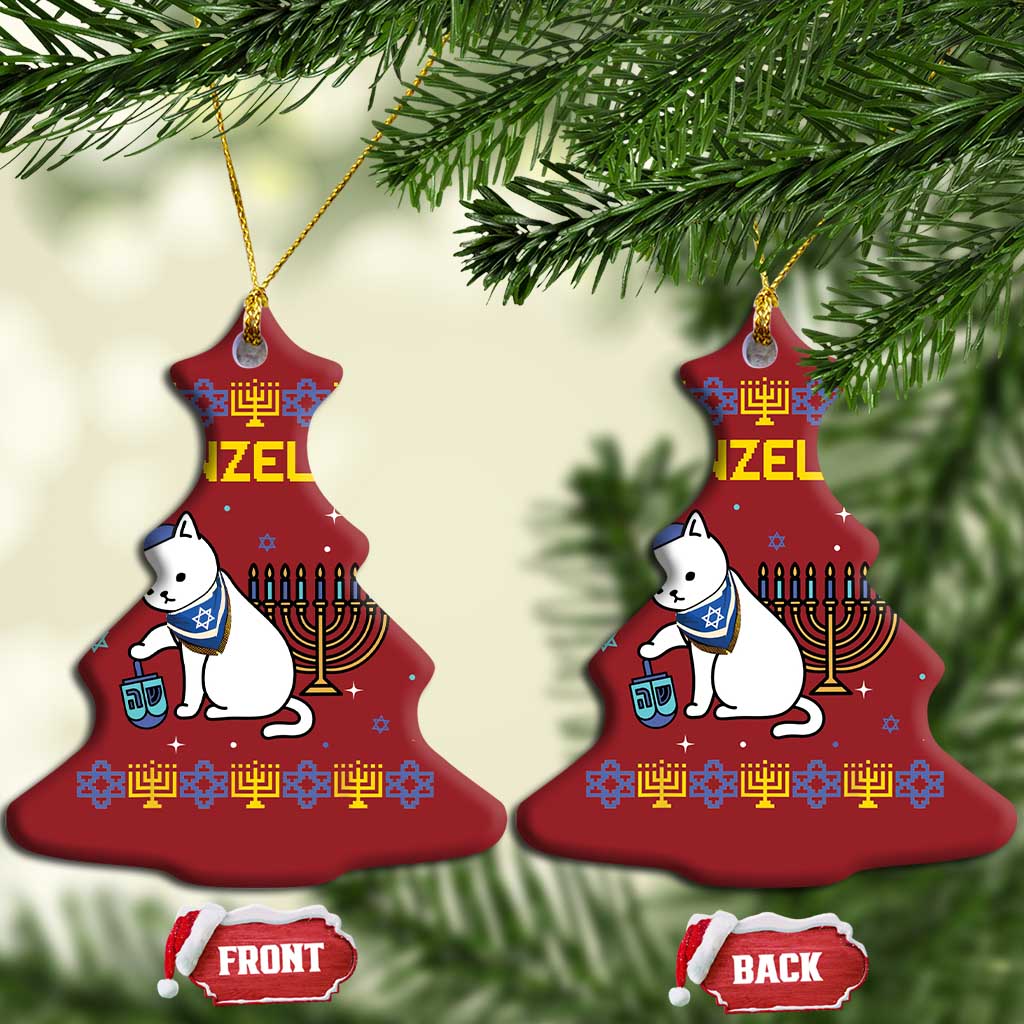 Happy Hanukkah Christmas Ornament Menorah Meowzel Tov Ugly Hanukkah - African Pride
