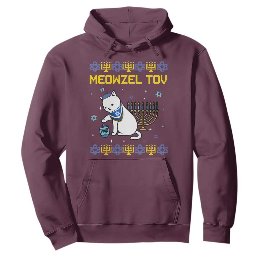 Happy Hanukkah Hoodie Menorah Meowzel Tov Ugly Hanukkah - African Pride