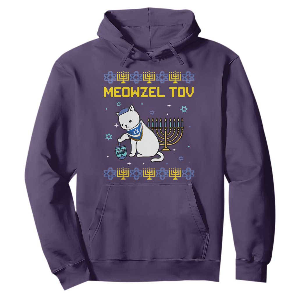 Happy Hanukkah Hoodie Menorah Meowzel Tov Ugly Hanukkah - African Pride