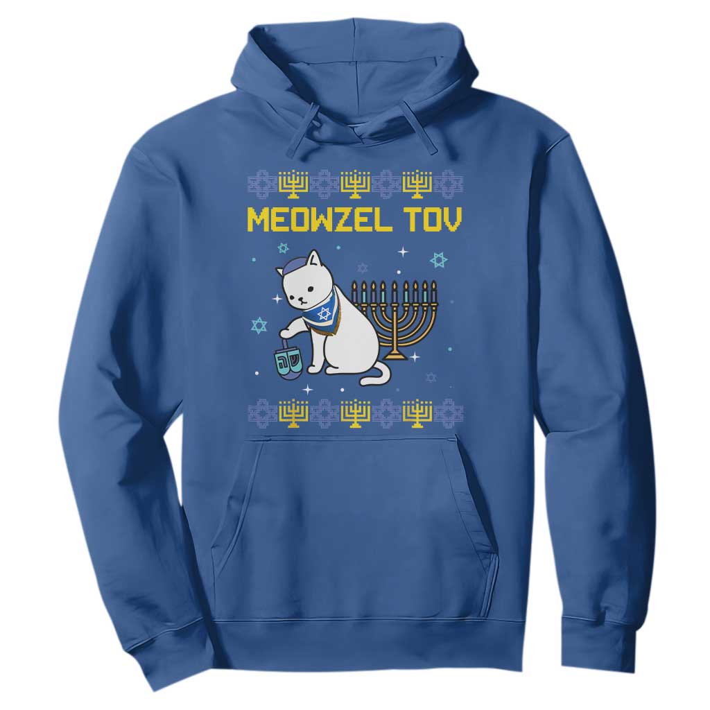 Happy Hanukkah Hoodie Menorah Meowzel Tov Ugly Hanukkah - African Pride
