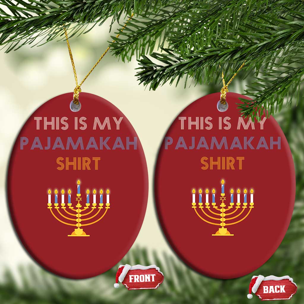 Funny Hanukkah Pajama Christmas Ornament This is My Pajamakah Gift - African Pride