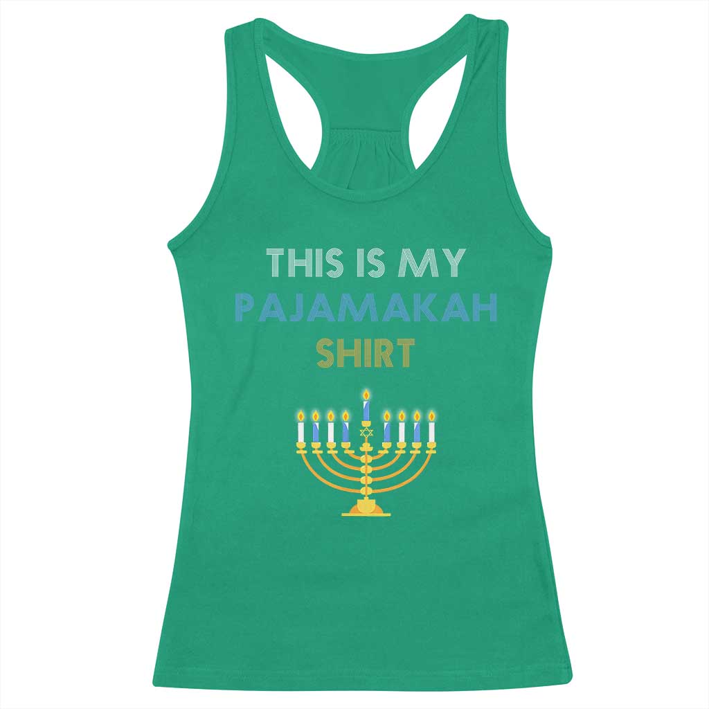 Funny Hanukkah Pajama Racerback Tank Top This is My Pajamakah Gift - African Pride