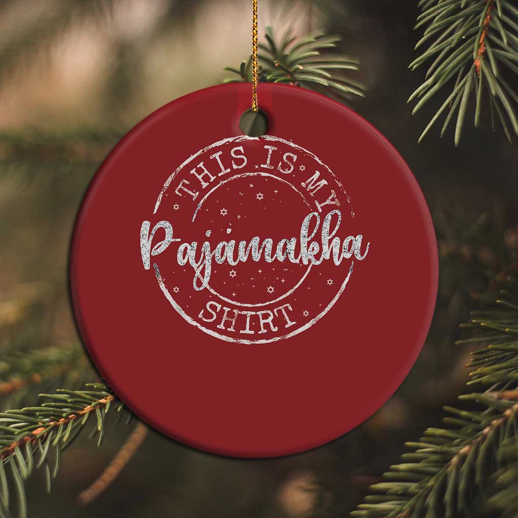 Funny Hanukkah Christmas Ornament This is My Pajamakah Pajama Gift - African Pride