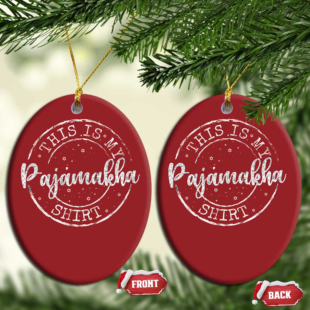 Funny Hanukkah Christmas Ornament This is My Pajamakah Pajama Gift - African Pride