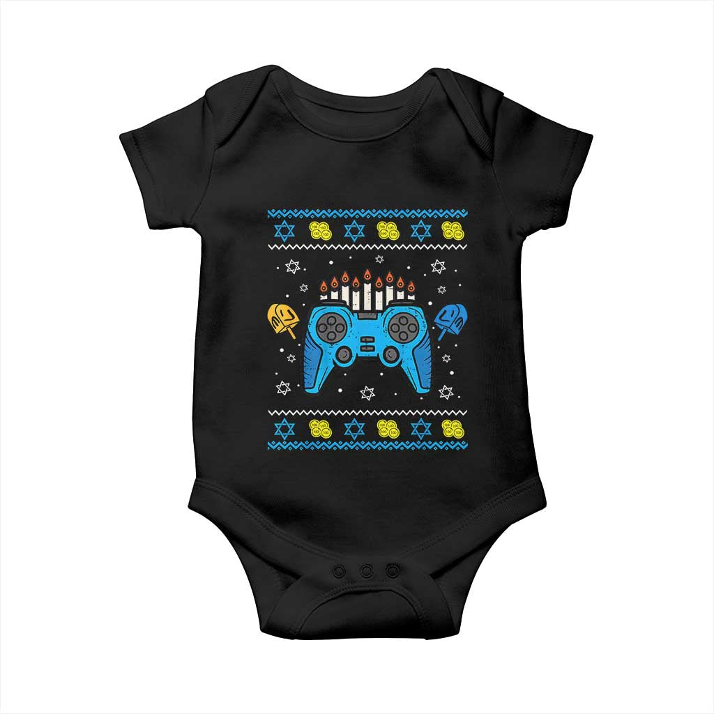 Happy Hanukkah Baby Onesie Jewish Video Game Gamer Ugly Hanukkah Chanukah - African Pride