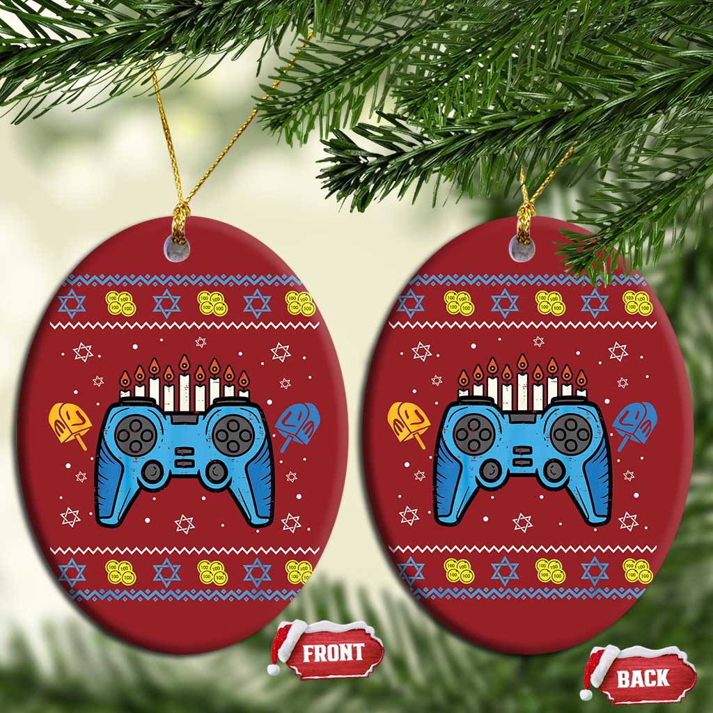 Happy Hanukkah Christmas Ornament Jewish Video Game Gamer Ugly Hanukkah Chanukah - African Pride