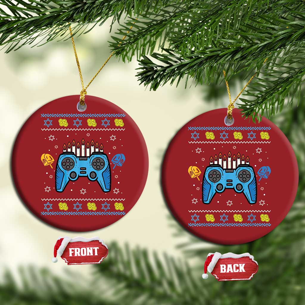 Happy Hanukkah Christmas Ornament Jewish Video Game Gamer Ugly Hanukkah Chanukah - African Pride