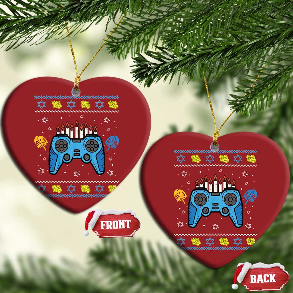 Happy Hanukkah Christmas Ornament Jewish Video Game Gamer Ugly Hanukkah Chanukah - African Pride