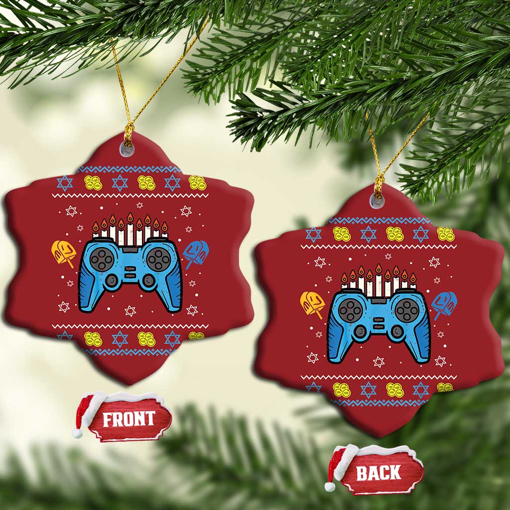 Happy Hanukkah Christmas Ornament Jewish Video Game Gamer Ugly Hanukkah Chanukah - African Pride