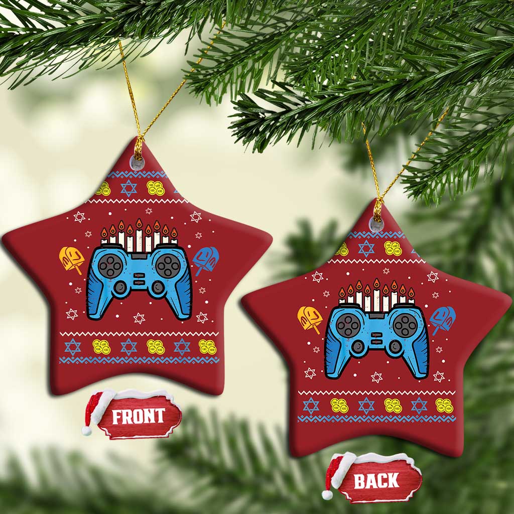 Happy Hanukkah Christmas Ornament Jewish Video Game Gamer Ugly Hanukkah Chanukah - African Pride