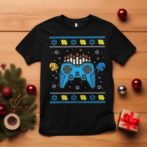 Happy Hanukkah T Shirt Jewish Video Game Gamer Ugly Hanukkah Chanukah - African Pride