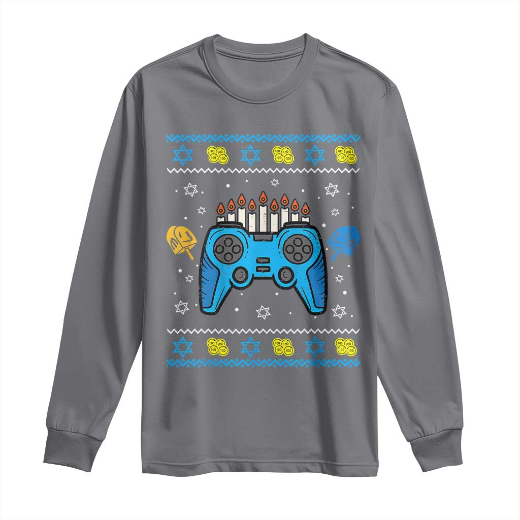 Happy Hanukkah Long Sleeve Shirt Jewish Video Game Gamer Ugly Hanukkah Chanukah - African Pride