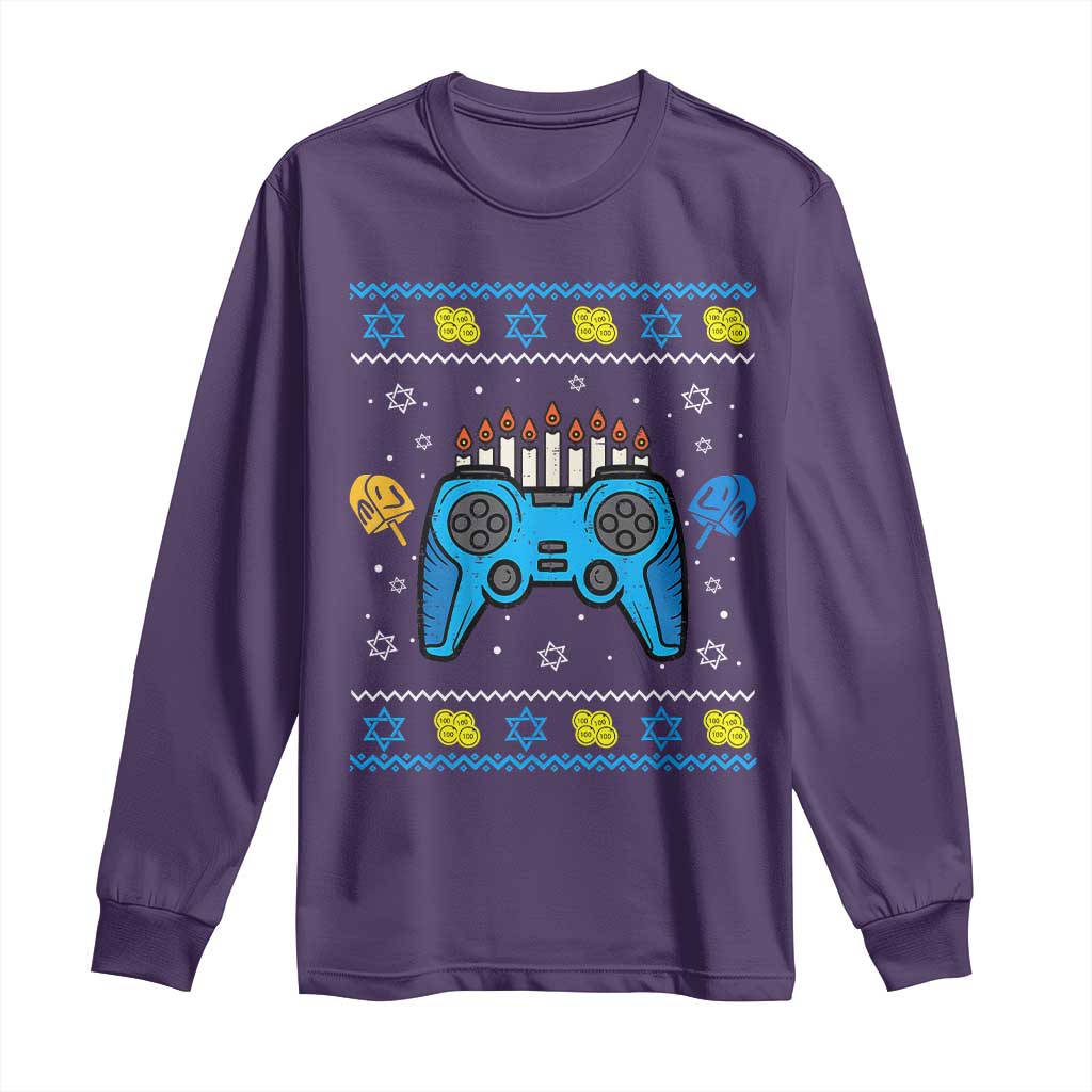 Happy Hanukkah Long Sleeve Shirt Jewish Video Game Gamer Ugly Hanukkah Chanukah - African Pride