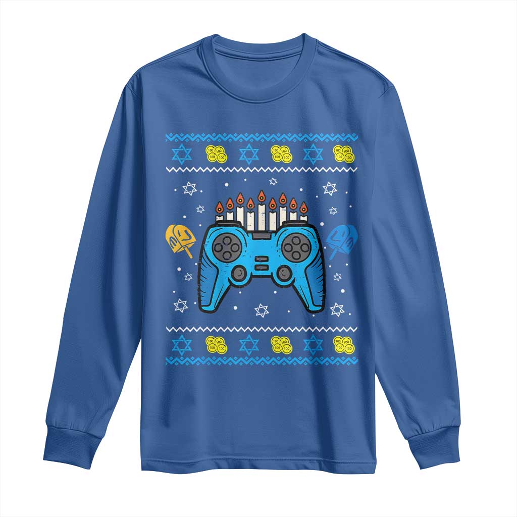 Happy Hanukkah Long Sleeve Shirt Jewish Video Game Gamer Ugly Hanukkah Chanukah - African Pride