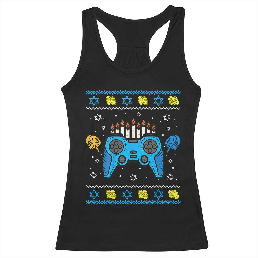 Happy Hanukkah Racerback Tank Top Jewish Video Game Gamer Ugly Hanukkah Chanukah - African Pride