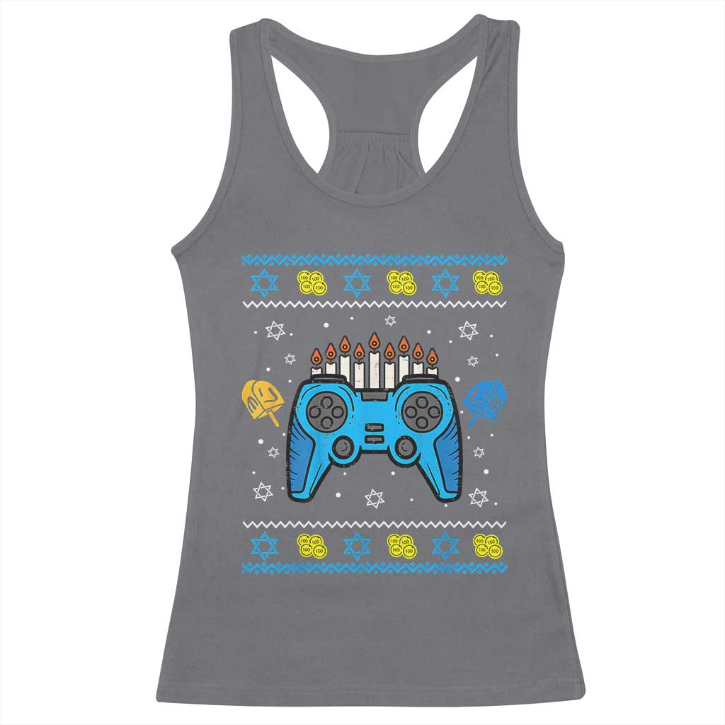 Happy Hanukkah Racerback Tank Top Jewish Video Game Gamer Ugly Hanukkah Chanukah - African Pride