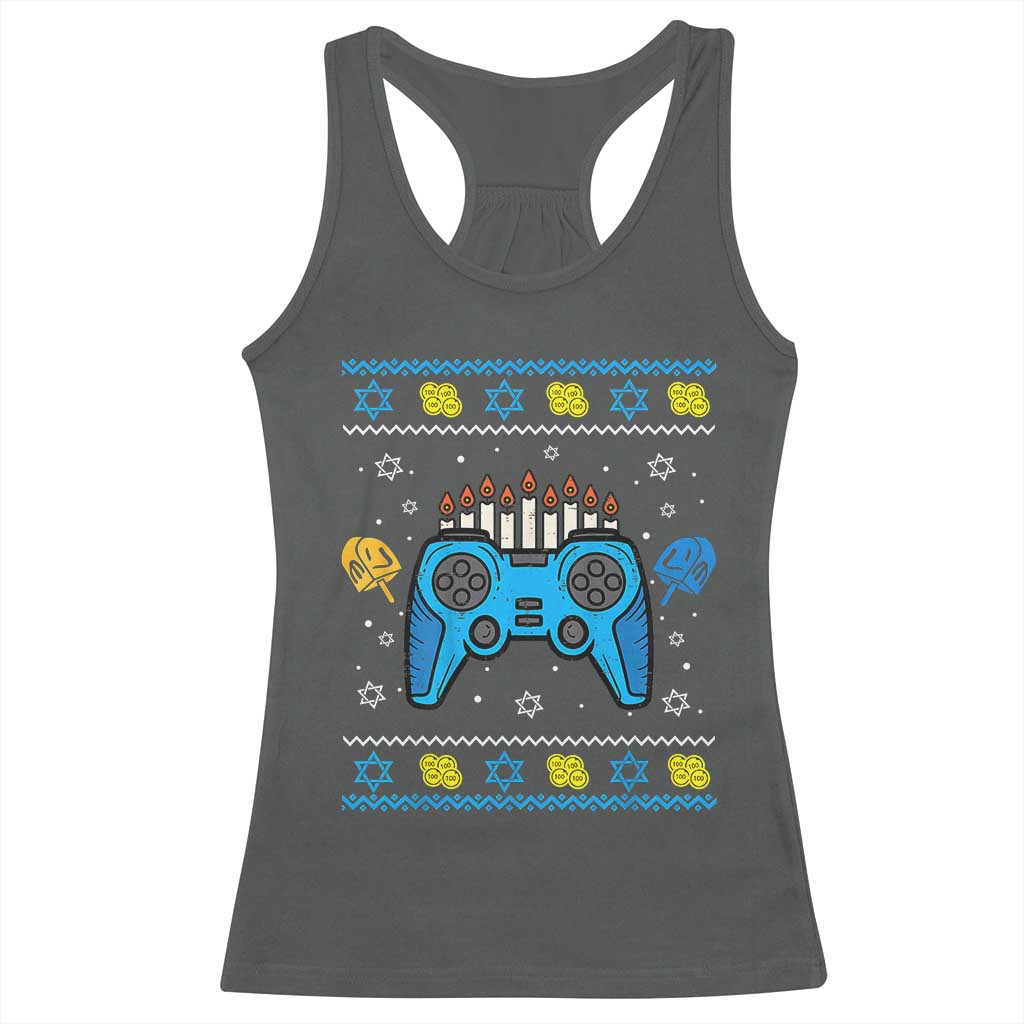 Happy Hanukkah Racerback Tank Top Jewish Video Game Gamer Ugly Hanukkah Chanukah - African Pride