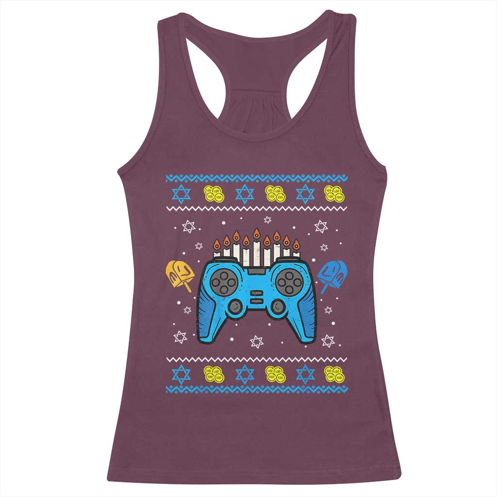 Happy Hanukkah Racerback Tank Top Jewish Video Game Gamer Ugly Hanukkah Chanukah - African Pride