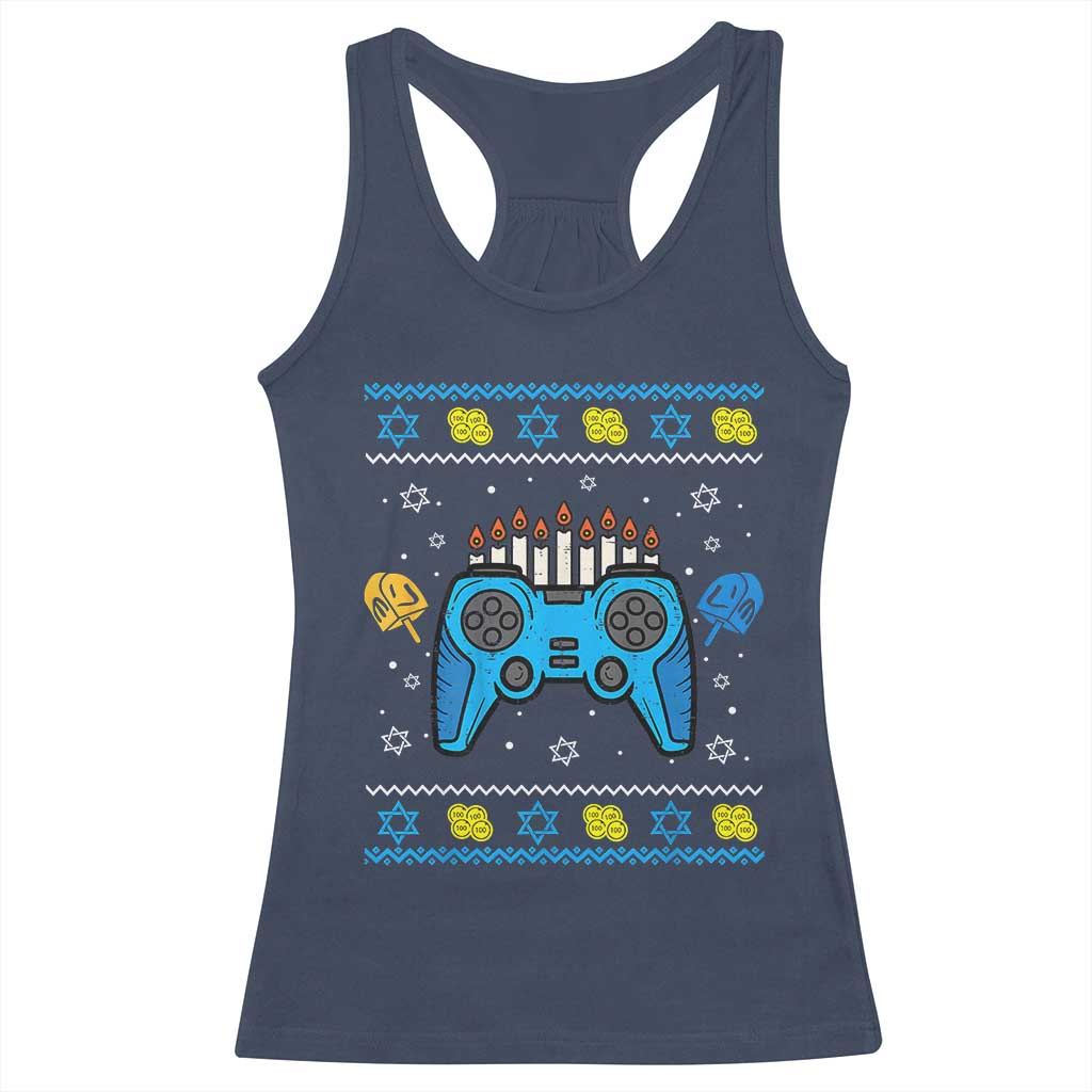 Happy Hanukkah Racerback Tank Top Jewish Video Game Gamer Ugly Hanukkah Chanukah - African Pride