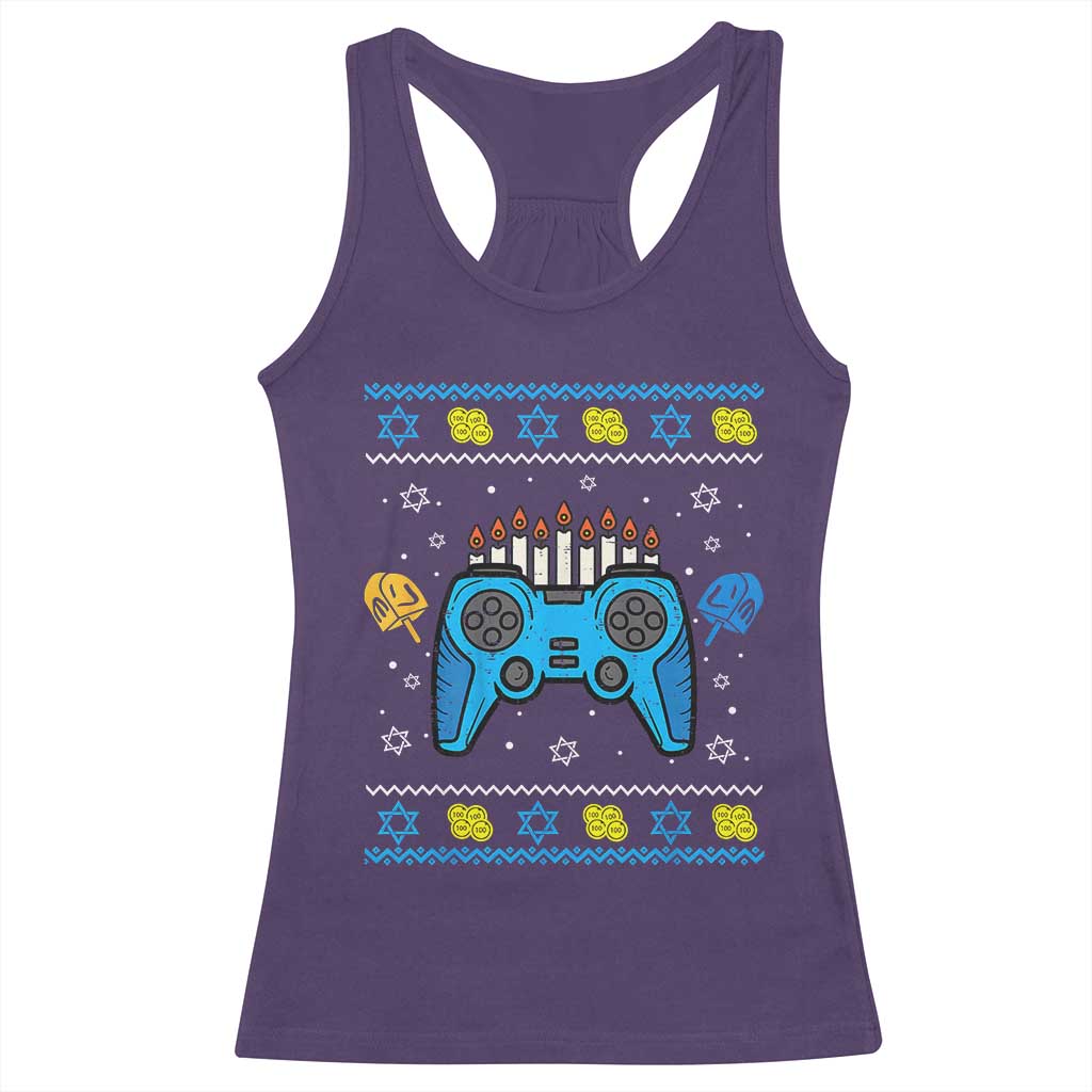Happy Hanukkah Racerback Tank Top Jewish Video Game Gamer Ugly Hanukkah Chanukah - African Pride