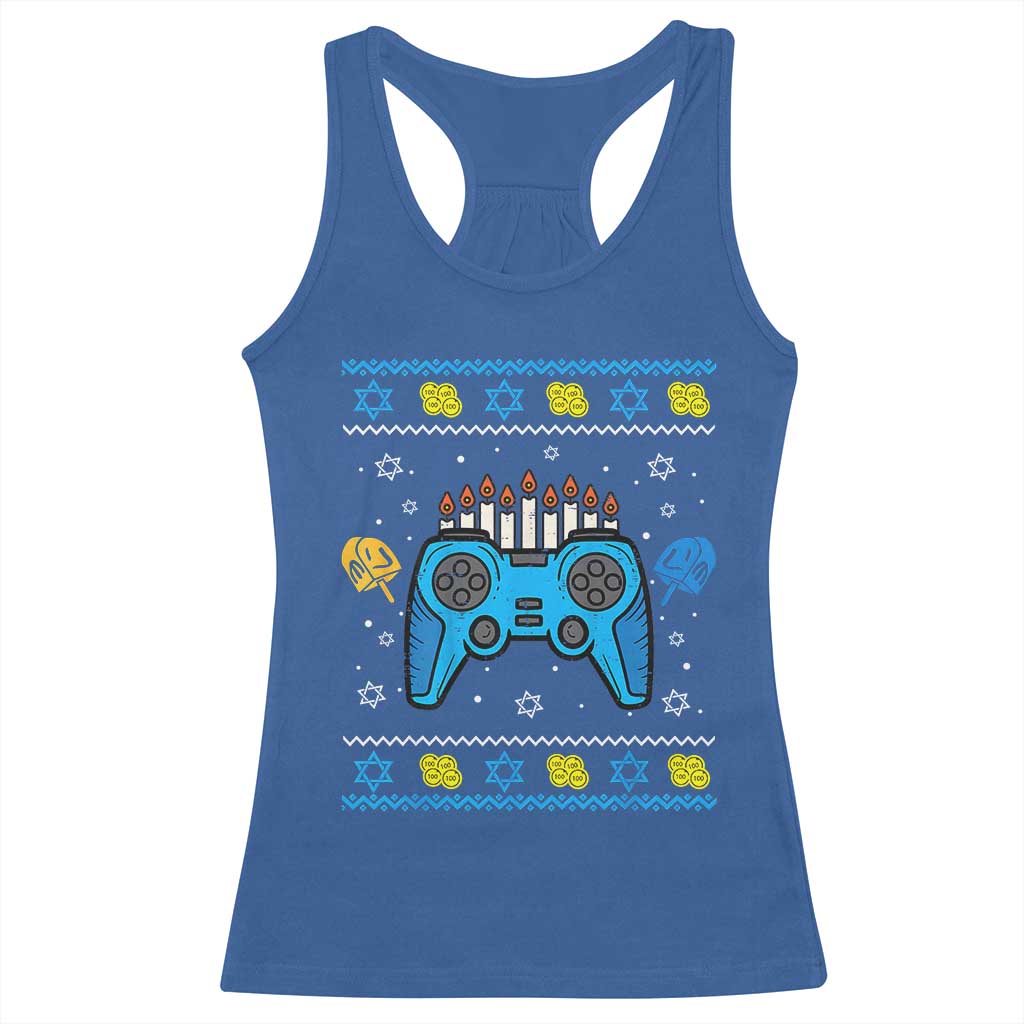 Happy Hanukkah Racerback Tank Top Jewish Video Game Gamer Ugly Hanukkah Chanukah - African Pride