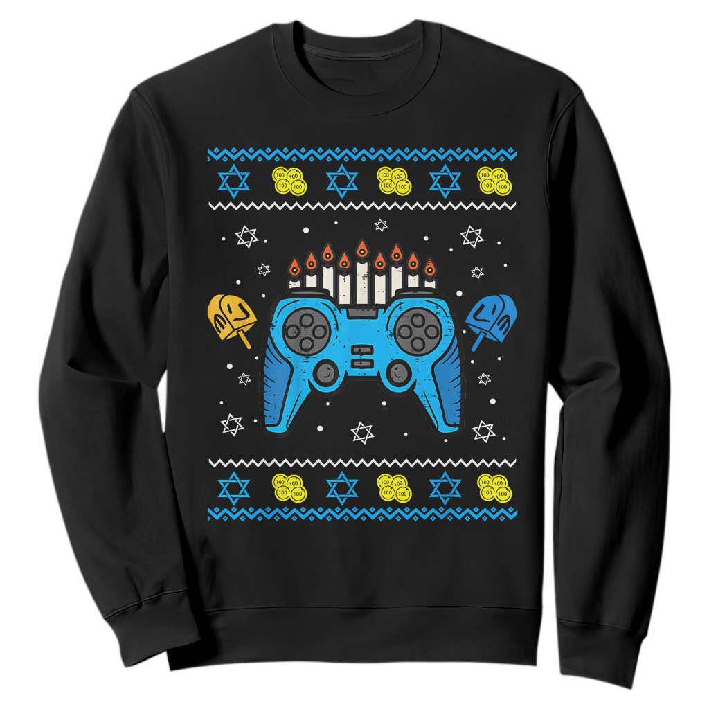 Happy Hanukkah Sweatshirt Jewish Video Game Gamer Ugly Hanukkah Chanukah - African Pride