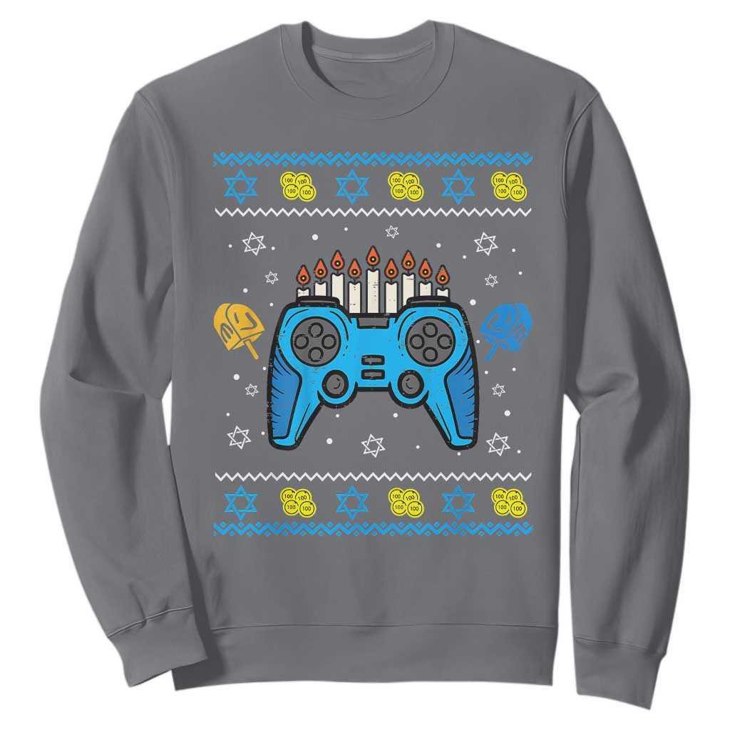 Happy Hanukkah Sweatshirt Jewish Video Game Gamer Ugly Hanukkah Chanukah - African Pride