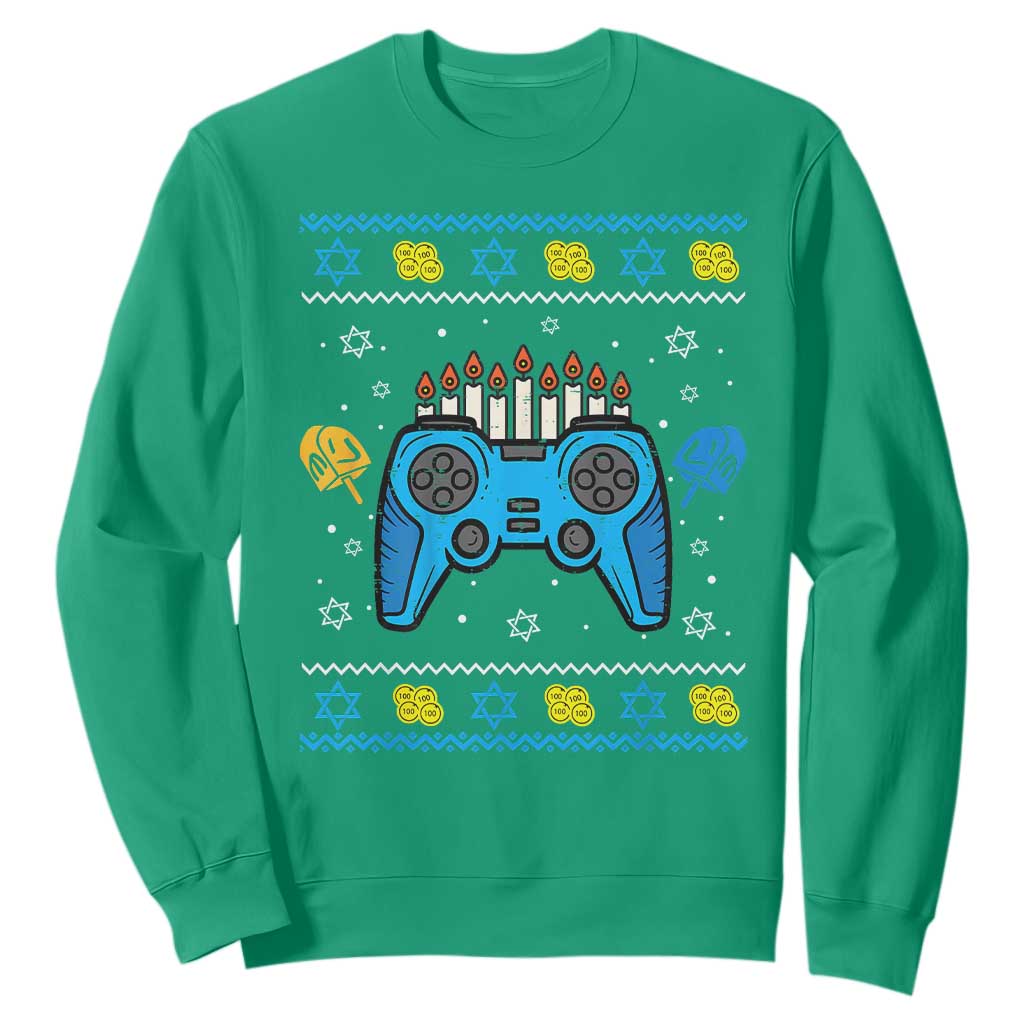 Happy Hanukkah Sweatshirt Jewish Video Game Gamer Ugly Hanukkah Chanukah - African Pride