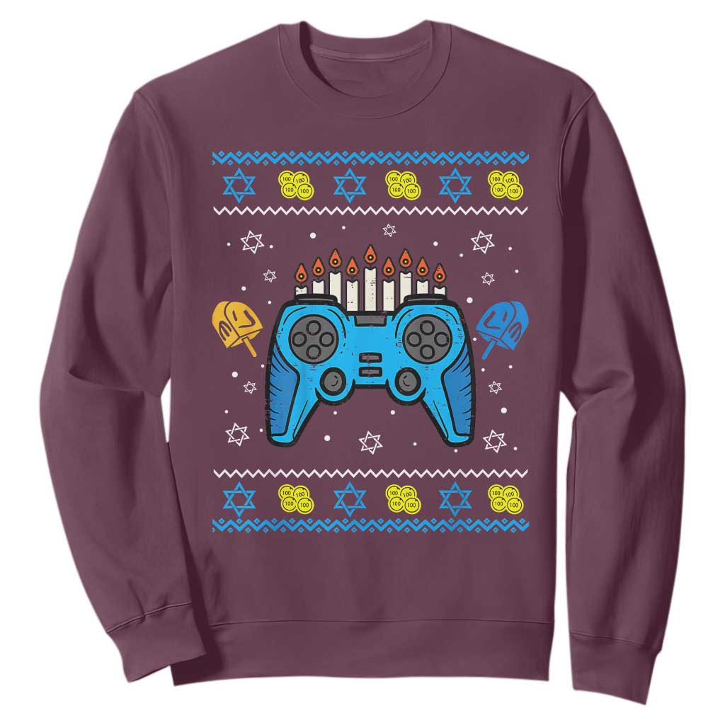 Happy Hanukkah Sweatshirt Jewish Video Game Gamer Ugly Hanukkah Chanukah - African Pride