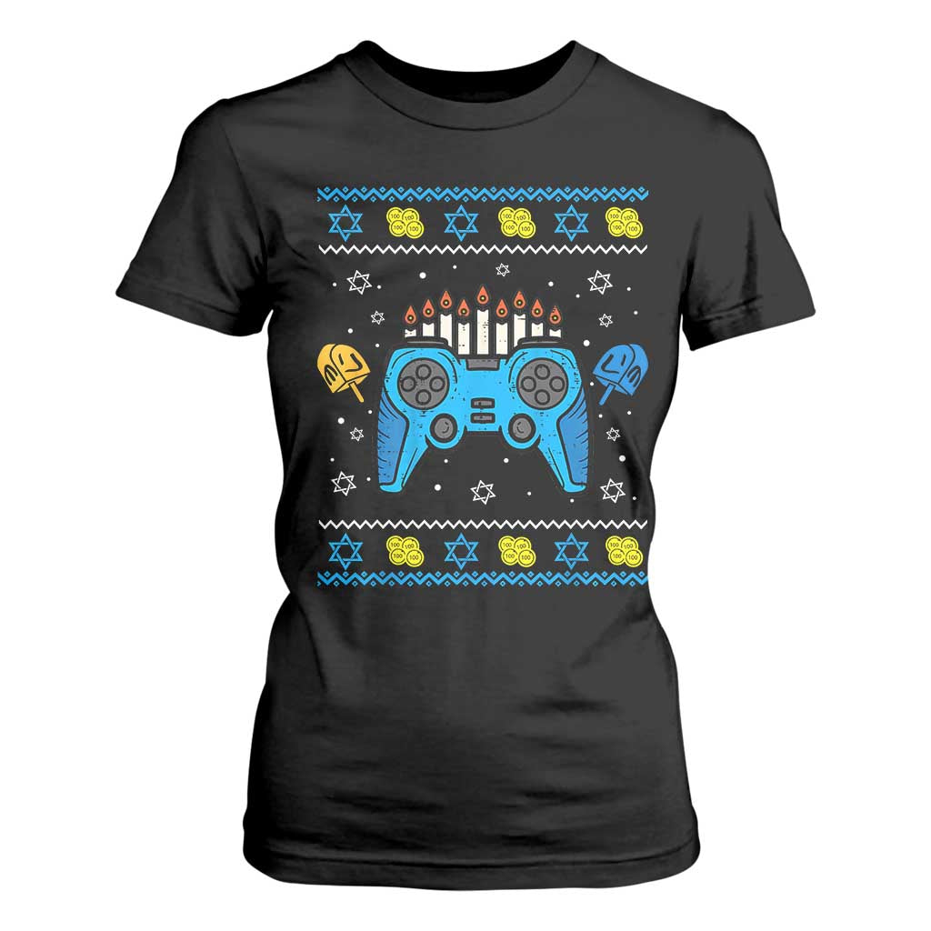 Happy Hanukkah T Shirt For Women Jewish Video Game Gamer Ugly Hanukkah Chanukah - African Pride