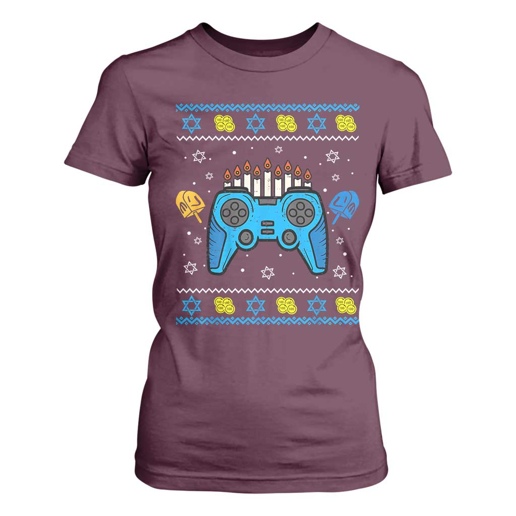 Happy Hanukkah T Shirt For Women Jewish Video Game Gamer Ugly Hanukkah Chanukah - African Pride