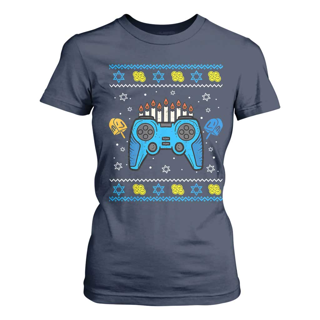 Happy Hanukkah T Shirt For Women Jewish Video Game Gamer Ugly Hanukkah Chanukah - African Pride