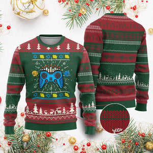 Happy Hanukkah Knit Sweatshirt Jewish Video Game Gamer Ugly Hanukkah Chanukah - African Pride