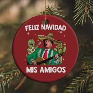Mexico Christmas Trump Christmas Ornament Feliz Navidad Mis Amigos Xmas Funny Trump Santa Ugly Christmas - African Pride