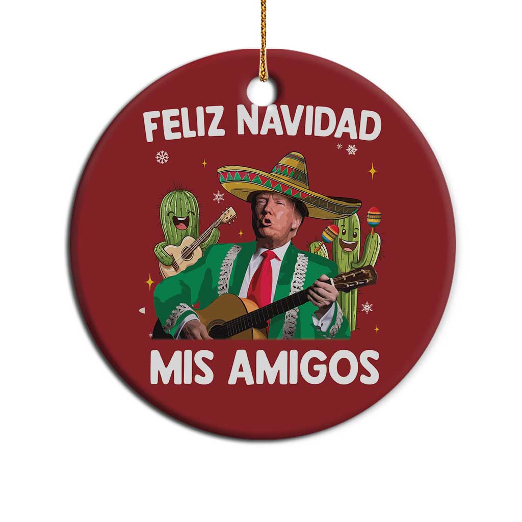 Mexico Christmas Trump Christmas Ornament Feliz Navidad Mis Amigos Xmas Funny Trump Santa Ugly Christmas - African Pride