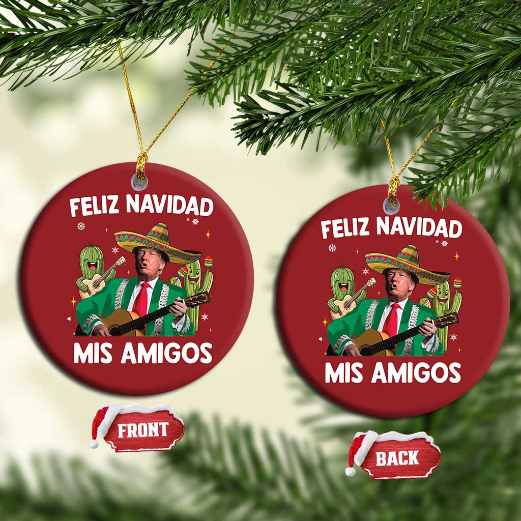 Mexico Christmas Trump Christmas Ornament Feliz Navidad Mis Amigos Xmas Funny Trump Santa Ugly Christmas - African Pride
