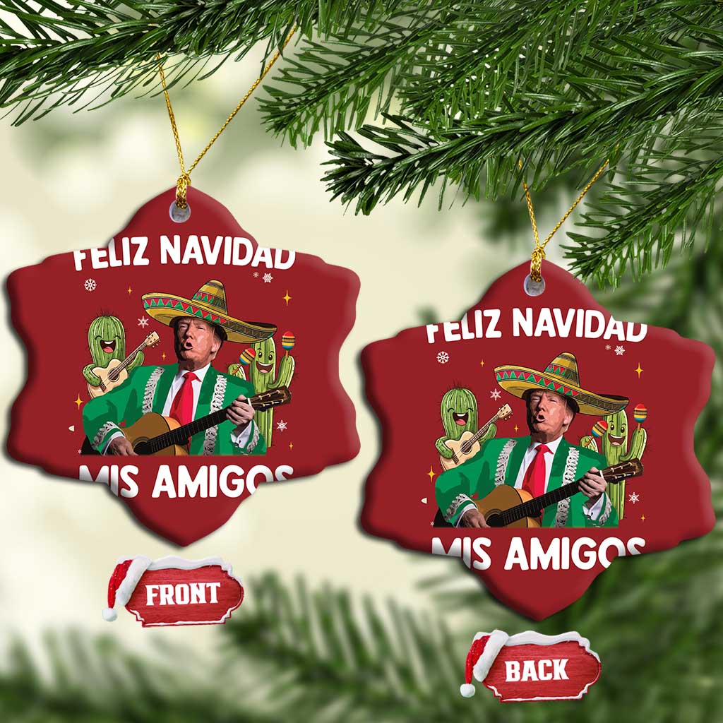 Mexico Christmas Trump Christmas Ornament Feliz Navidad Mis Amigos Xmas Funny Trump Santa Ugly Christmas - African Pride