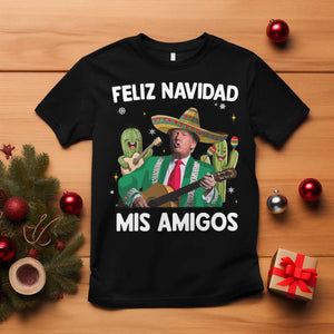Mexico Christmas Trump T Shirt Feliz Navidad Mis Amigos Xmas Funny Trump Santa Ugly Christmas - African Pride