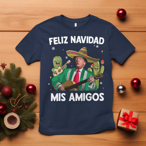 Mexico Christmas Trump T Shirt Feliz Navidad Mis Amigos Xmas Funny Trump Santa Ugly Christmas - African Pride
