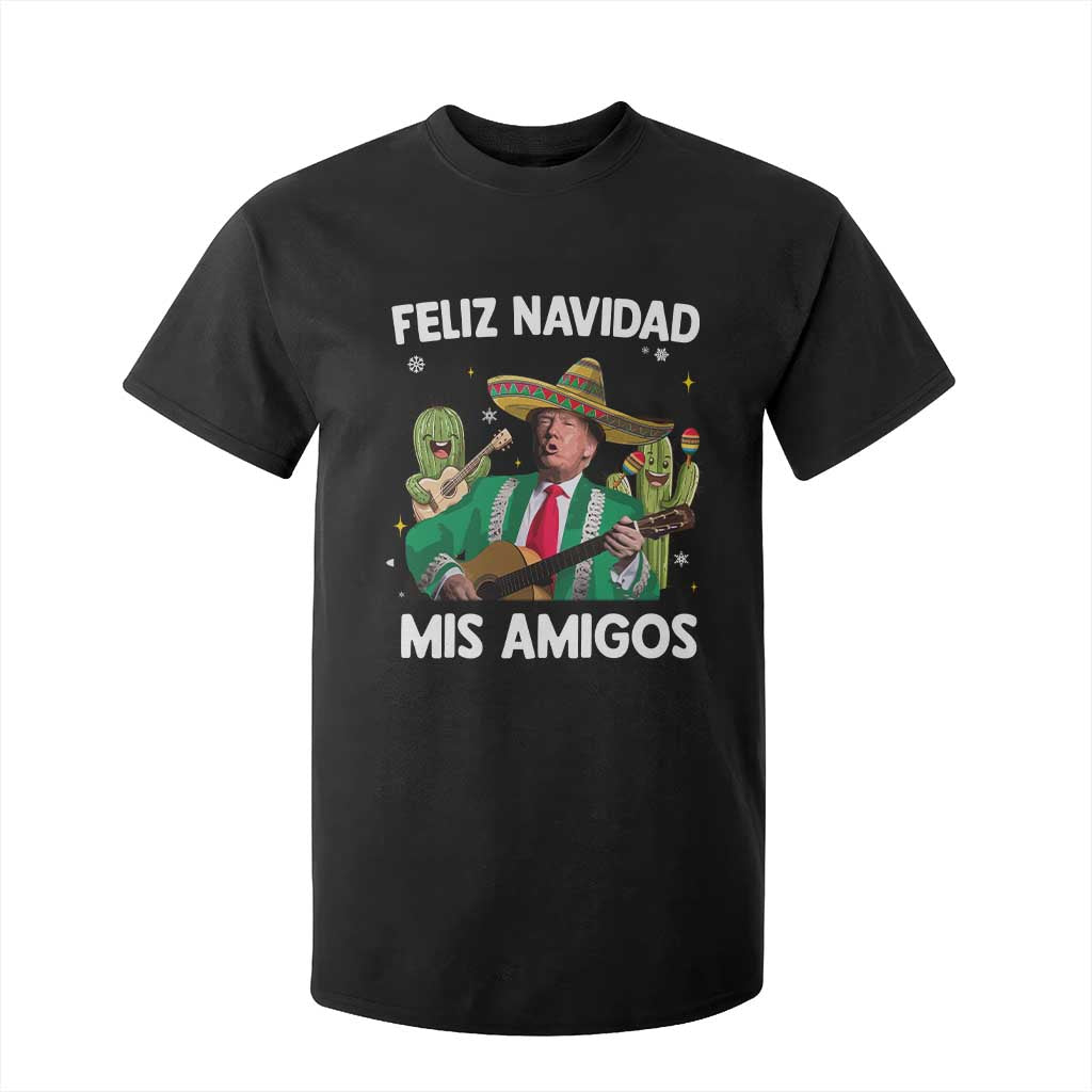 Mexico Christmas Trump T Shirt For Kid Feliz Navidad Mis Amigos Xmas Funny Trump Santa Ugly Christmas - African Pride
