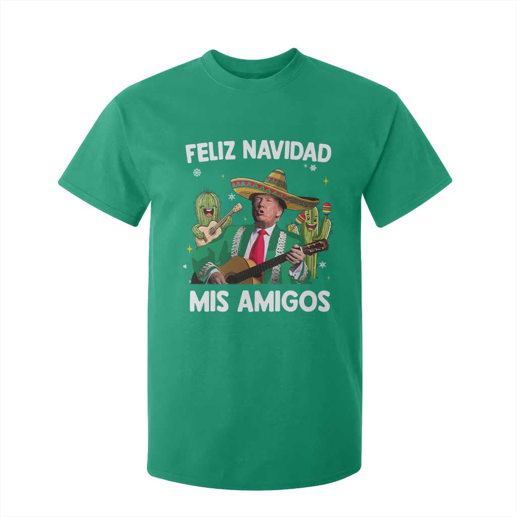 Mexico Christmas Trump T Shirt For Kid Feliz Navidad Mis Amigos Xmas Funny Trump Santa Ugly Christmas - African Pride