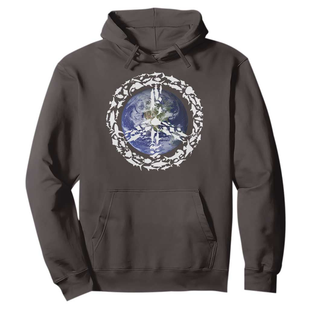 Earth Day Hoodie Save the Planet Peace Sign Positive Vibes
