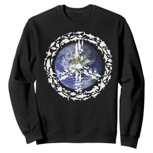 Earth Day Sweatshirt Save the Planet Peace Sign Positive Vibes