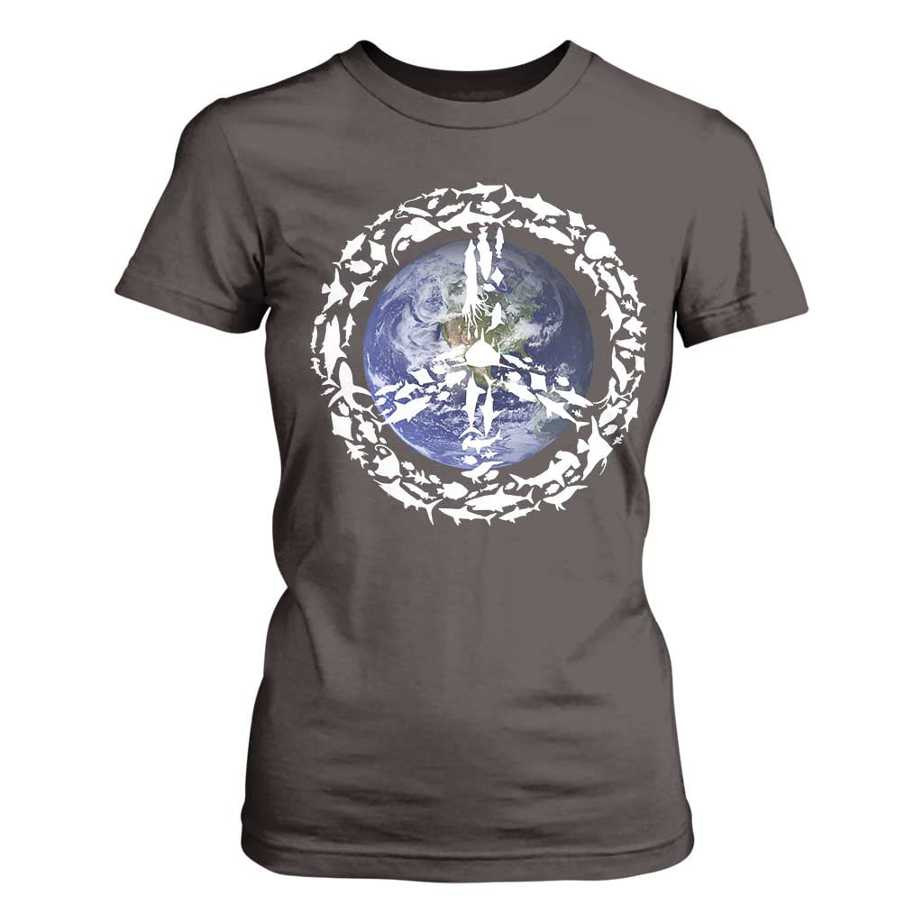 Earth Day T Shirt For Women Save the Planet Peace Sign Positive Vibes